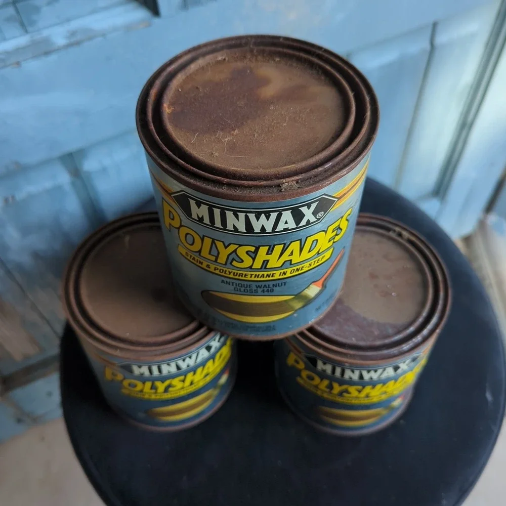 3 QUARTS OF ANTIQUE WALNUT SATIN MINWAX POLYSHADES WOOD STAIN +‎ POLYURETHANE